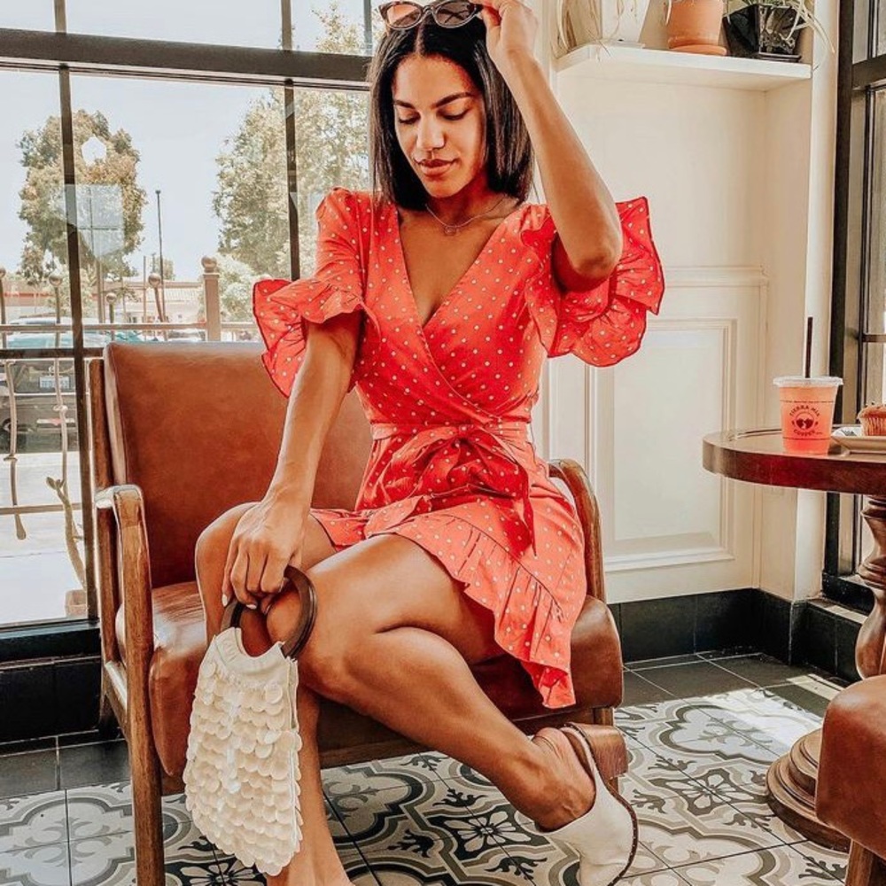 Tie Waist Polka Dot Dress